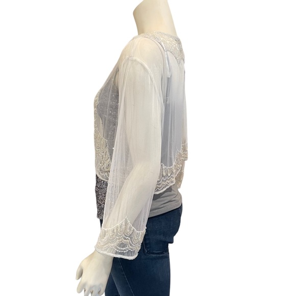 Vintage Beaded and Sequined Bolero Jacket - Picture 5 of 10